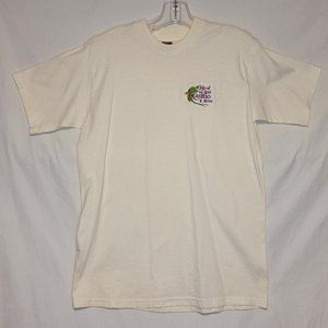 Isle of Capri Casino Embroidered Parrot Patch White Shirt Men's Medium M Vintage